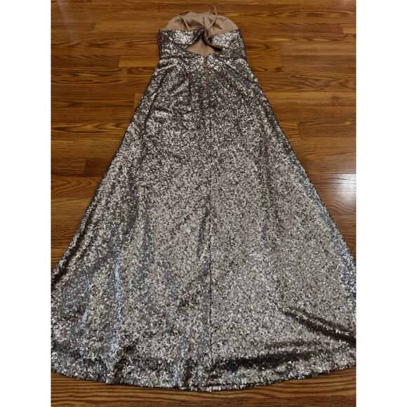 Marchesa Notte prom gold sequin-embellished floor-length gown size 0 - Picture 13 of 15